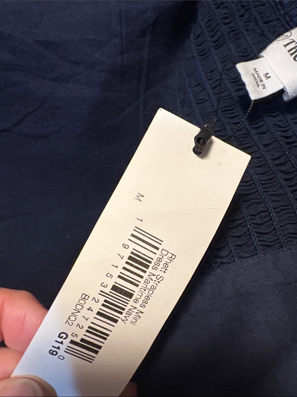 Strapless Navy Bubble Hem Party Dress - Picture 8 of 8